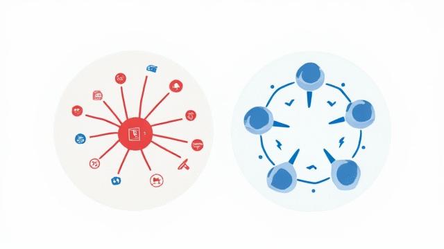 バラバラの施策と統合された戦略の概念図
